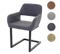 Chaise De Salle À Manger Hwc-A50 Ii, Rétro Tissu, Gris