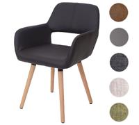 Chaise de salle à manger HWC-A50 II, fauteuil, design rétro des années 50 similicuir, marron