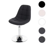 Chaise de salle à manger HWC-A60 tissu textile gris foncé pied chromé