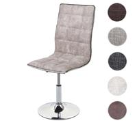 Chaise de salle à manger HWC-C41, pivotante et réglable en hauteur, tissu/textile gris vintage