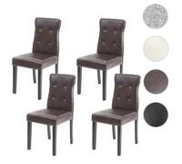 Mendler Chaise HWC-E58 - Lot de 4 - Similicuir Marron