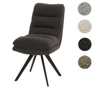 Chaise de salle à manger HWC-G66, chaise de cuisine pivotante Auto-Position Tissu/Textile Bouclé MVG gris foncé