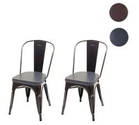 Mendler Chaise HWC-H10e - 2x Noir-Gris