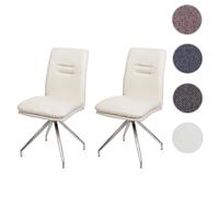 Mendler Chaise HWC-H70 - Lot de 2 - Crème-beige