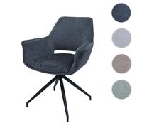 Mendler Chaise HWC-M53 – rembourrée pivotante avec accoudoirs, métal, tissu gris foncé