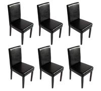 Mendler Chaise Littau - Lot de 6 - Noir Similicuir