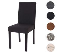 Chaise de salle à manger Littau tissu textile noir pieds foncés
