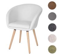 Mendler Chaise de Salle à Manger Malmö T633, Fauteuil - Similicuir, Blanc