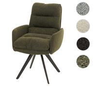 Mendler Chaise de Salle à Manger HWC-G66 Bouclé MVG Vert, avec accoudoirs