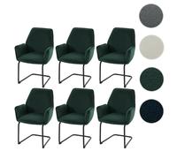 MENDLER Chaises Cantilever HWC-G67 - Vert - Lot de 6