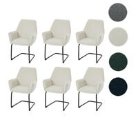 MENDLER Chaises Cantilever Lot de 6 - Crème-Beige