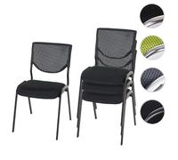 Lot de 4 chaises de conférence / visiteur T401, empilable siège noir, pieds noirs