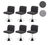 Mendler Chaises de salle à manger Kavala - Gris foncé (lot de 6)