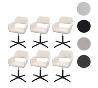 Lot de 6 chaises de salle à manger HWC-A50 IV, chaise de cuisine, rétro réglable en hauteur mécanisme rotatif similicuir crème