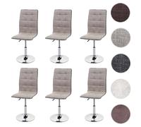 Mendler Chaises HWC-C41 Lot de 6 - Crème-Gris