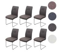 Mendler Chaises HWC-H70 x6 - Gris brun