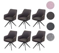 Mendler Chaises HWC-H73 - Gris-brun (lot de 6)