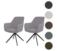Mendler - Lot de 2 Chaises HWC-L79 - Auto-position, accoudoirs, tissu gris clair