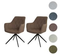 Mendler Chaises HWC-L80 - Marron, Lot de 2