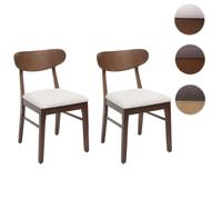 Mendler Chaises HWC-M59 x2 - Crème