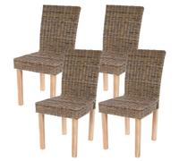 Ensemble de 4 chaises Littau en rotin Kubu pour salle à manger 56 x 43 x 89 cm
