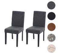 Mendler Chaises Littau lot de 2 - Gris anthracite