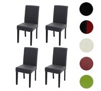 Mendler 4X Chaise de Salle à Manger Littau Similicuir Gris Mat Pieds foncés