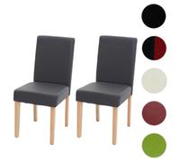 Mendler 2X Chaise de Salle à Manger Littau Simili Cuir Gris Mat Pieds clairs