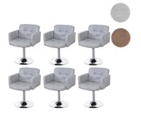 Mendler Chaises Orlando - Gris vintage, imitation daim - Lot de 6
