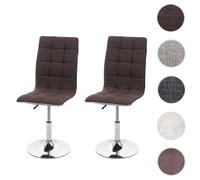 MENDLER Chaises Pivotantes en Tissu Brun - Lot de 2