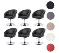 Mendler Chaises Pivotantes - Noir Similicuir (Lot de 6)