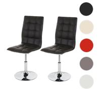 2x chaise de salle à manger HWC-C41, fauteuil, similicuir marron