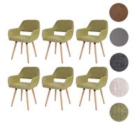 6x chaise de salle à manger Altena II, fauteuil, design rétro des années 50 tissu, vert clair