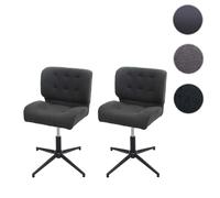 Mendler Chaises Salle à Manger HWC-H42 - Tissu Gris - Lot de 2