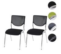 Mendler Chaises visiteur T401 lot de 2 - Noir