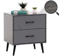 Mendler Chevet 2 tiroirs - Gris