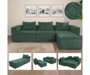 Mendler Combinaison de canapés HWC-O54 63x270x190cm Vert