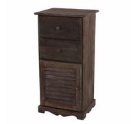 Mendler Commode 2 tiroirs 1 porte - Marron