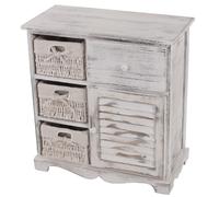 Mendler Commode 3 paniers 1 tiroir - Blanc