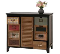 Mendler Commode de pharmacien HWC-O63 Vintage Shabby Volet 80x91x40cm Corps Noir