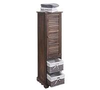 Mendler Commode de Salle de Bain HWC-H20, 20x27x29cm Bois Massif - Shabby Marron