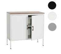 Mendler Commode HWC-L84, Armoire Buffet, 2 Portes métal 90x90x40cm, mélaminé - Blanc