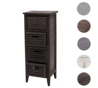 Mendler Commode T18 – 4 tiroirs, 74 x 30 x 25 cm, Shabby-Look Vintage gris-brun