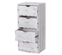 Mendler Commode HWC-C62, 4 tiroirs, 70x32x26cm - Blanc Shabby