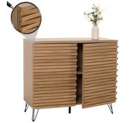 Mendler Commode HWC-M49 Bois Massif Mangue métal 85x95x45cm Nature