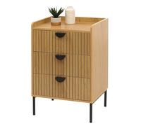 Mendler Commode HWC-O39, Armoire Highboard, 3 tiroirs Mélamine MDF 77x50x42cm - Naturel