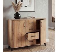 Mendler Commode HWC-P42 92 x 120 x 40 cm, Aspect chêne Wotan