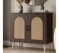 Mendler Commode HWC-P51AM Mélamine 79x80x40cm Aspect Noyer