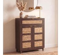 Mendler Commode HWC-P54, Buffet Armoire Haute MDF mélaminé 115x80x35cm - Aspect Noyer