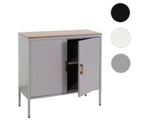 Mendler Commode HWC-L84, Buffet Armoire, 2 Portes métal 90x90x40cm, mélaminé - Gris